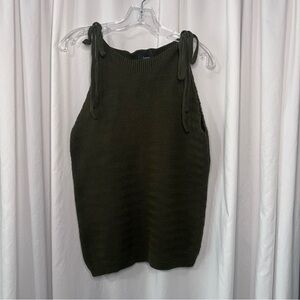 Lumiere Olive Green Sweater Tank Top